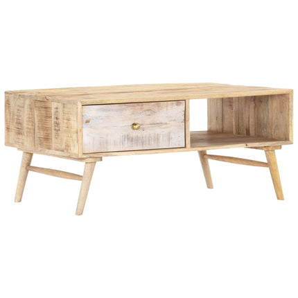 Tavolino da Salotto 88x60x40 cm in Legno Massello di Mango