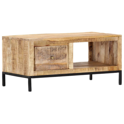 Tavolino da Salotto 88x50x42 cm in Legno Massello di Mango