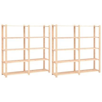 Scaffali a 5 Livelli 2 pz 80x38x170 cm Massello Pino 500 kg