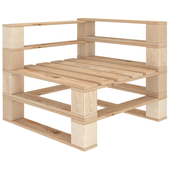 Divano Angolare da Giardino su Pallet in Legno