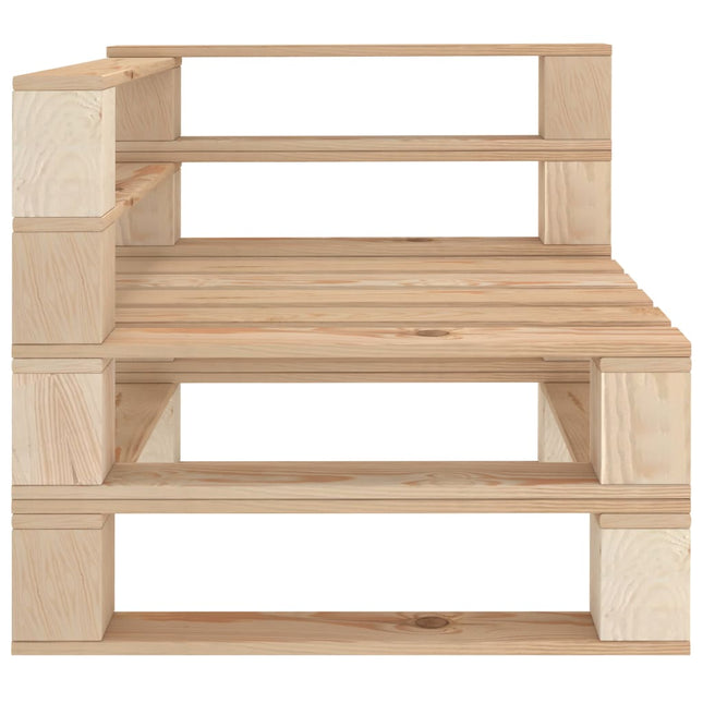 Divano Angolare da Giardino su Pallet in Legno