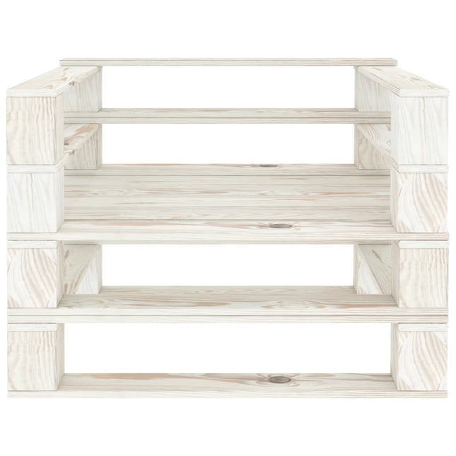 Poltrona da Giardino su Pallet in Legno Bianco