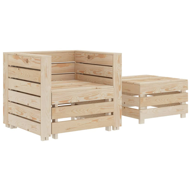 Set Salotto da Giardino Pallet 2 pz in Legno