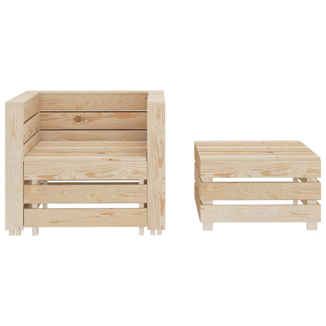 Set Salotto da Giardino Pallet 2 pz in Legno