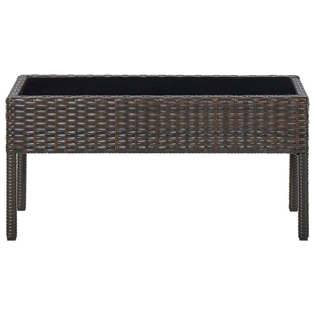 Tavolo da Giardino Marrone 75x40x37 cm in Polyrattan
