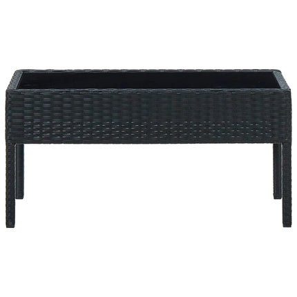 Tavolo da Giardino Nero 75x40x37 cm in Polyrattan