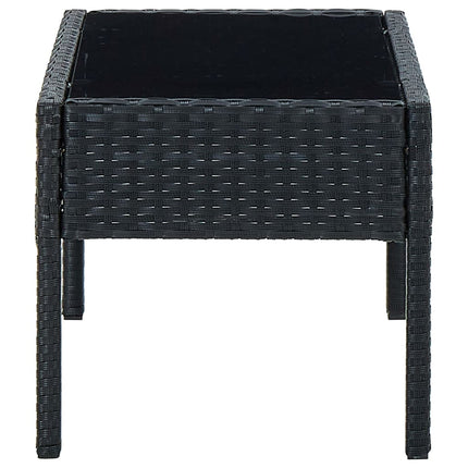 Tavolo da Giardino Nero 75x40x37 cm in Polyrattan