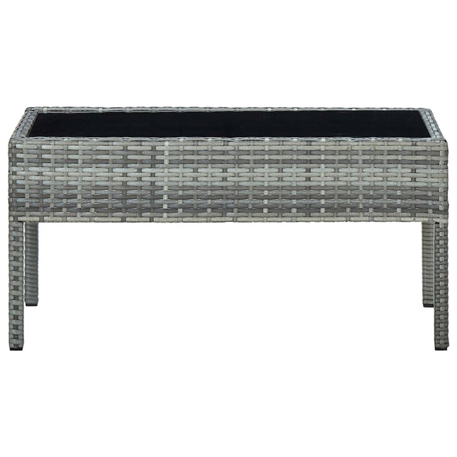 Tavolo da Giardino Grigio 75x40x37 cm in Polyrattan