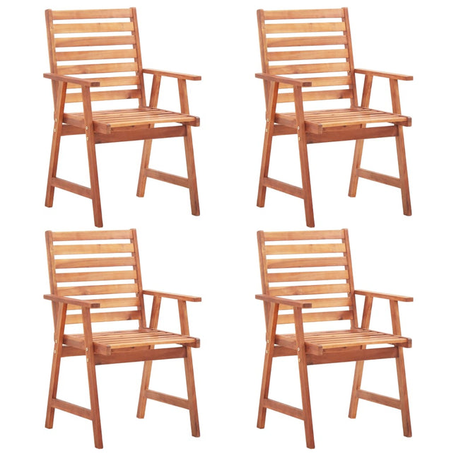 Sedie da Pranzo da Esterni 4 pz in Legno Massello di Acacia