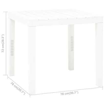 Tavolo da Giardino Bianco 78x78x72 cm in Plastica