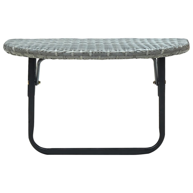 Tavolo da Balcone Grigio 60x60x40 cm in Polyrattan