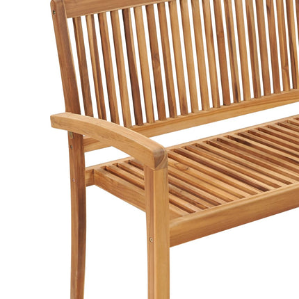 Panchina Giardino Impilabile 2Posti 128,5cm Legno Massello Teak