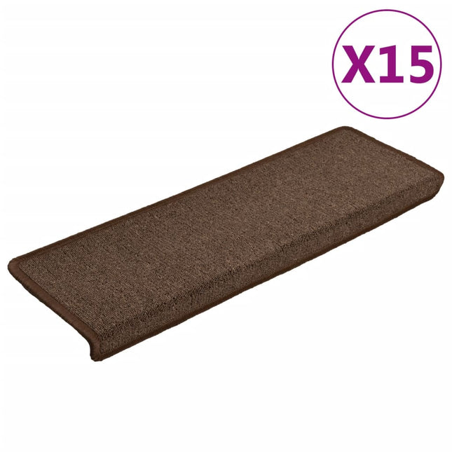 Tappetini per Scale in Moquette 15 pz 65x21x4 cm Marroni