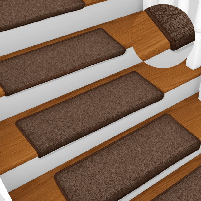 Tappetini per Scale in Moquette 15 pz 65x21x4 cm Marroni