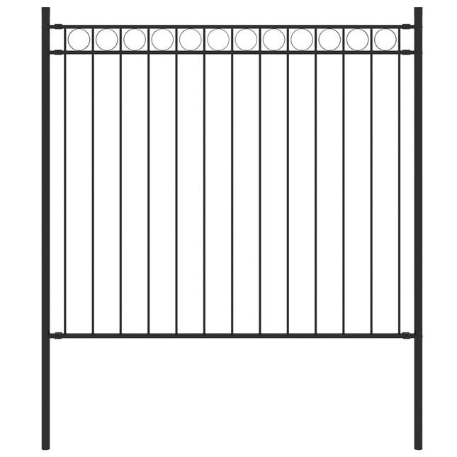 Recinzione da Giardino in Acciaio 1,7x0,8 m Nero
