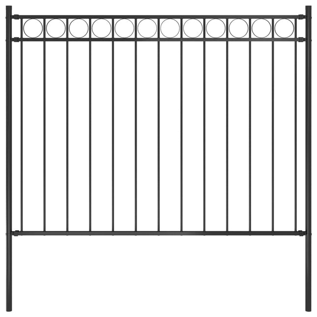 Recinzione da Giardino in Acciaio 1,7x1,2 m Nera