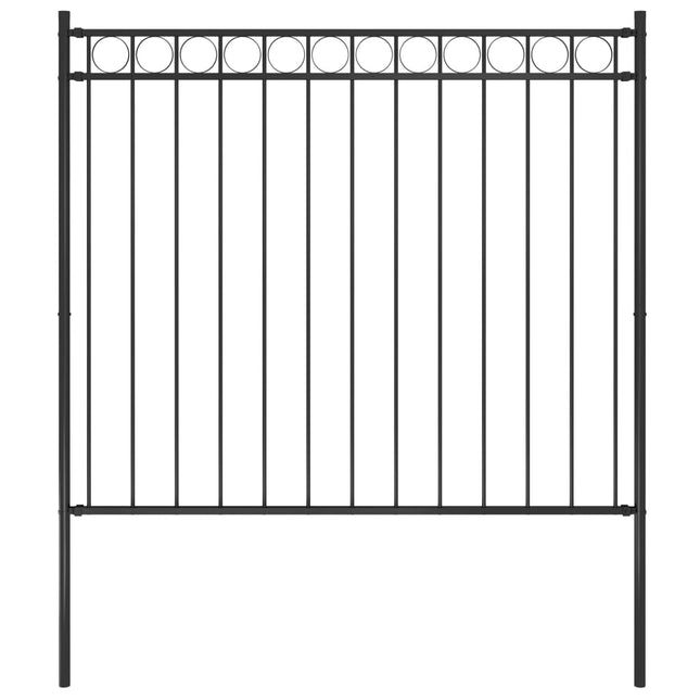 Recinzione da Giardino in Acciaio 1,7x1,5 m Nera