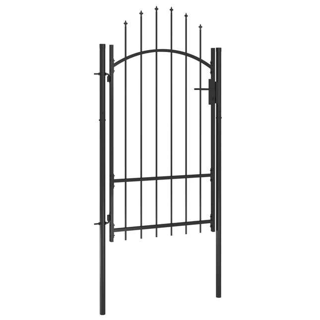 Cancello da Giardino in Acciaio 1x2,2 m Nero