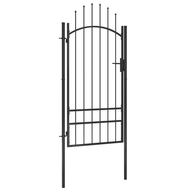 Cancello da Giardino in Acciaio 1x2,5 m Nero