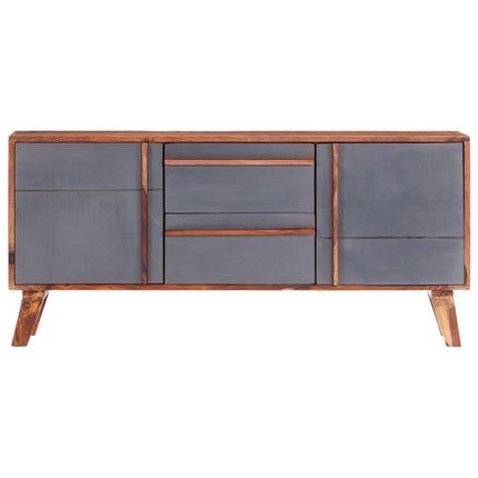 Credenza Grigia 120x30x55 cm in Legno Massello