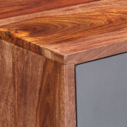 Credenza Grigia 120x30x55 cm in Legno Massello