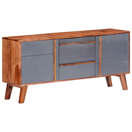 Credenza Grigia 120x30x55 cm in Legno Massello