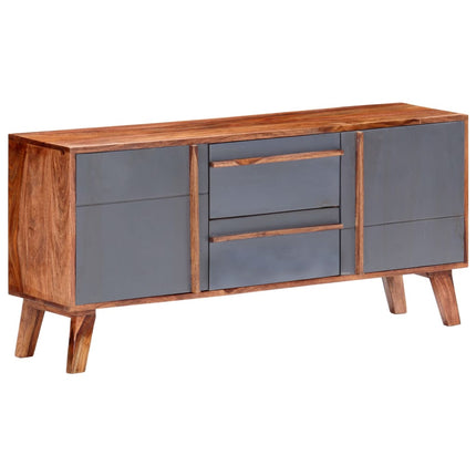 Credenza Grigia 120x30x55 cm in Legno Massello