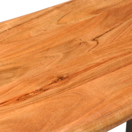 Panca con Bordi Vivi 110 cm in Legno Massello Acacia e Acciaio
