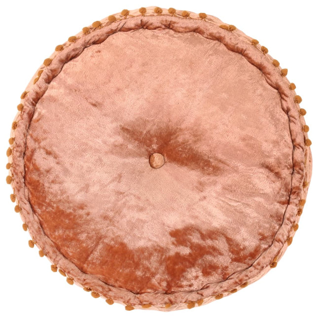 Pouf Rotondo in Velluto 40x20 cm Ruggine