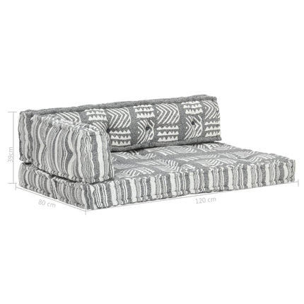 Cuscino per Divani Pallet Grigio in Tessuto Patchwork