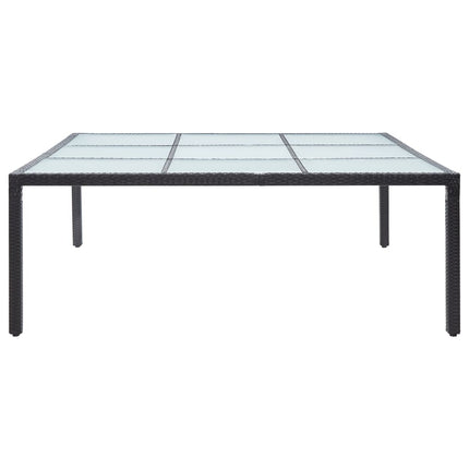 Tavolo da Giardino Nero 200x200x74 cm in Polyrattan