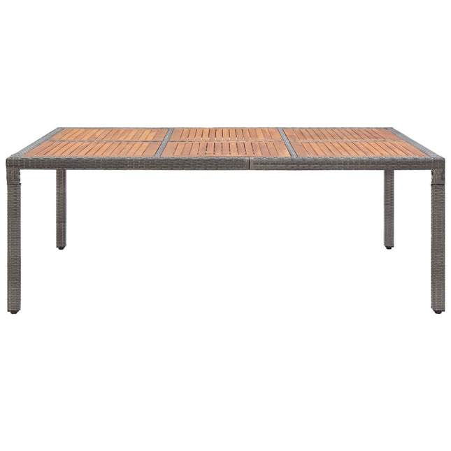 Tavolo da Giardino Grigio 200x150x74cm Polyrattan Legno Acacia