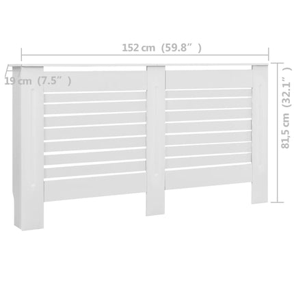 Coperture per Radiatori 2 pz Bianche 152x19x81,5 cm in MDF