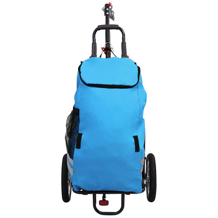 Rimorchio Pieghevole da Bici con Borsa Spesa Blu e Nero