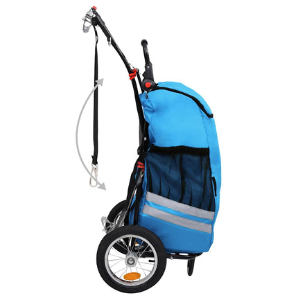 Rimorchio Pieghevole da Bici con Borsa Spesa Blu e Nero