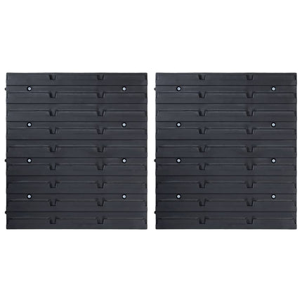Kit Contenitori 32 pz con Pannelli a Parete Rosso e Nero