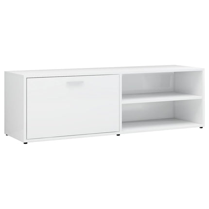 Mobile Porta TV Bianco Lucido 120x34x37 cm in Legno Multistrato