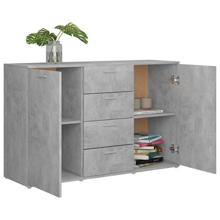 Credenza Grigio Cemento 120x35,5x75 cm in Legno Multistrato
