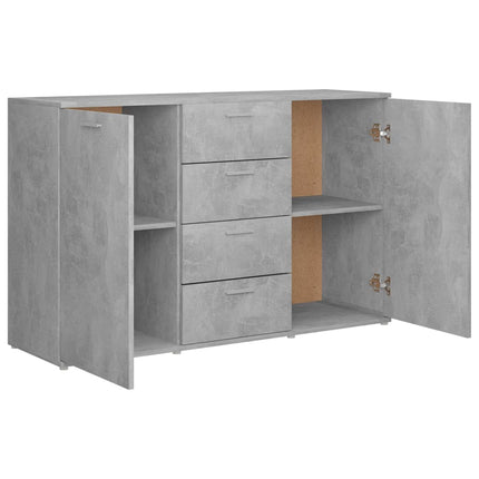 Credenza Grigio Cemento 120x35,5x75 cm in Legno Multistrato