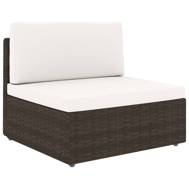 Seduta Centrale Modulare in Polyrattan Marrone