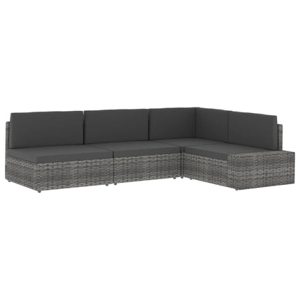 Divano ad Angolo Modulare in Polyrattan Marrone