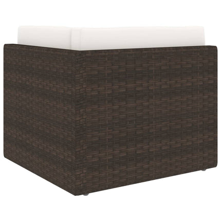 Divano ad Angolo Modulare in Polyrattan Marrone