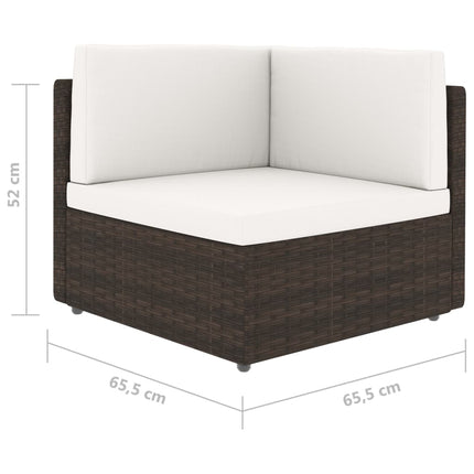 Divano ad Angolo Modulare in Polyrattan Marrone