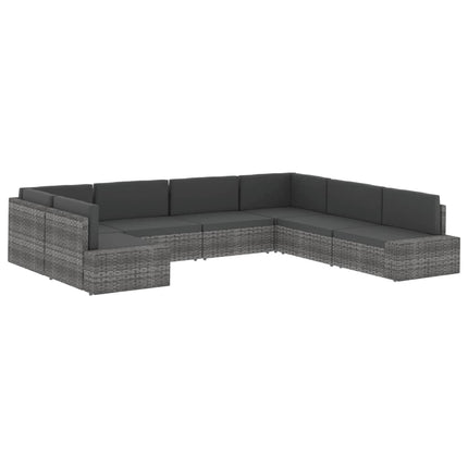 Divano ad Angolo Modulare in Polyrattan Marrone