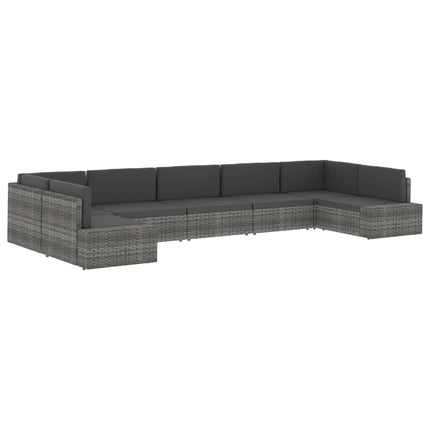 Divano ad Angolo Modulare in Polyrattan Marrone