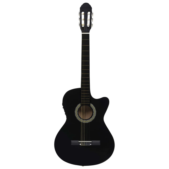 Chitarra Classica Western con Equalizzatore e 6 Corde Nera