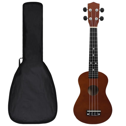 Set Ukulele Soprano con Borsa per Bambini Legno Naturale 23"