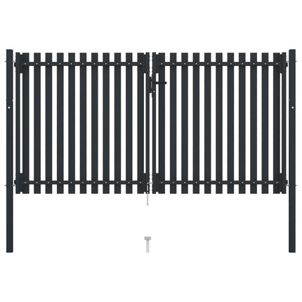 Cancello per Recinzione Doppio in Acciaio 306x200 cm Antracite