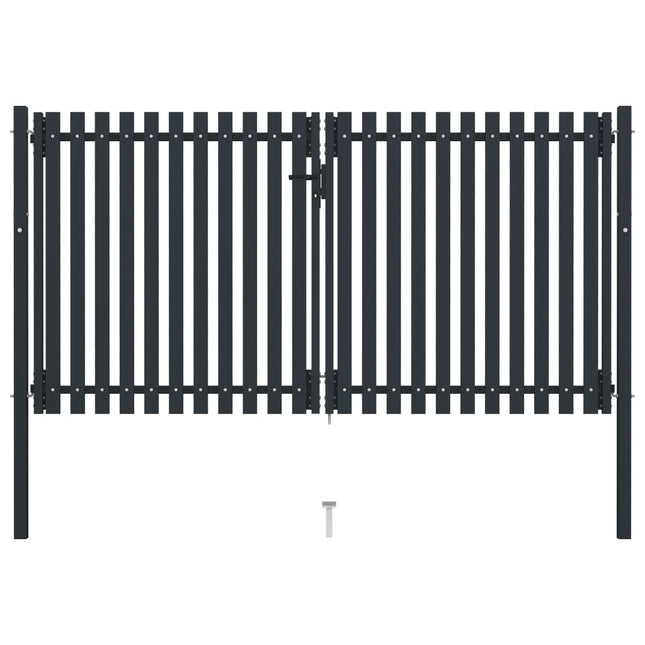 Cancello per Recinzione Doppio in Acciaio 306x220 cm Antracite