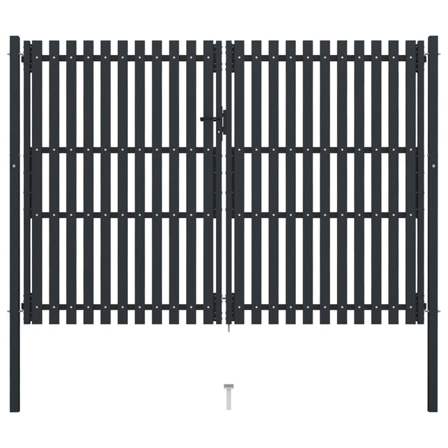 Cancello per Recinzione Doppio in Acciaio 306x250 cm Antracite